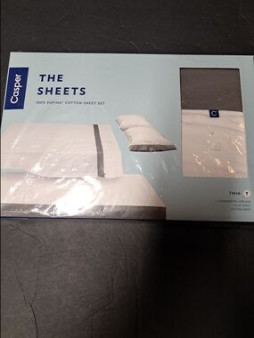 Casper The Sheets with Gray Trim - Twin